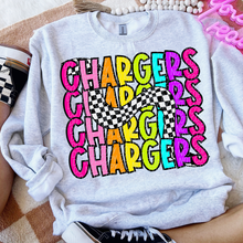 Load image into Gallery viewer, 80’s Stacked Checker Mascots DROPDOWN TRANSFER CSD FEB 26