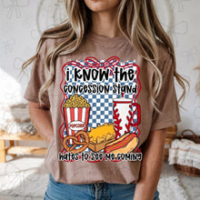 Load image into Gallery viewer, I Know The Concession Stand Hates To See Me Coming DROPDOWN TRANSFER MZM FEB 26