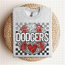 Load image into Gallery viewer, Baseball Mascots Faux Embroidery Checkered Sequin DROP DOWN TRANSFER ECHT 24