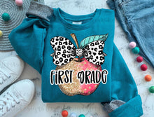 Load image into Gallery viewer, Gold Red Glitter Leopard Bow Apple B2S Grades DROPDOWN TRANSFER