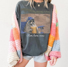Load image into Gallery viewer, I Live Here Now Raccoon For Dark Shirts Dirt Track TRANSFER ET MAR 26