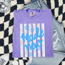 Load image into Gallery viewer, Made New Floral Blue Stripes TRANSFER TCC ET MAR 26