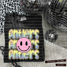 Load image into Gallery viewer, Rainbow Checker Pink Happy Stacked Mascots Dropdown TRANSFER CAP JUNE 25