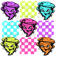 Load image into Gallery viewer, Neon Check Distressed Mascots TRANSFER CYBER JUNE 26