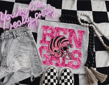 Load image into Gallery viewer, PINK Football Team Helmet Faux Embroidery DROPDOWN TRANSFER TGG