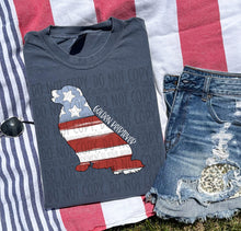 Load image into Gallery viewer, Patriotic Dog Designs White Text SWD MAY DROPDOWN TRANSFER