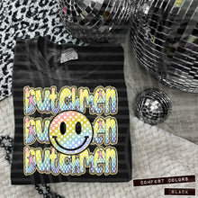 Load image into Gallery viewer, Rainbow Checker Happy Stacked Mascots Dropdown TRANSFER CAP JUNE 25