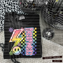 Load image into Gallery viewer, Sideways Rainbow Checker Bolt Happy Mascots Dropdown TRANSFER CAP JUNE