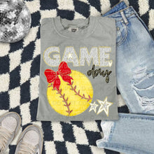 Load image into Gallery viewer, Dalmatian Game Day Softball With Bow DROPDOWN TRANSFER CAP FEB
