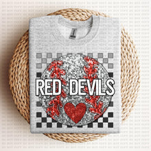 Load image into Gallery viewer, Baseball Mascots Faux Embroidery Checkered Sequin DROP DOWN TRANSFER ECHT 24