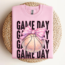 Load image into Gallery viewer, Game Day Stacked Painted Ball Pink Bow Sport Dropdown TRANSFER SDD FEB 26