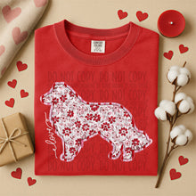 Load image into Gallery viewer, Valentine Red Floral Dog Breed Option DROPDOWN TRANSFER SWD DEC 25