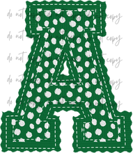 Load image into Gallery viewer, Letterman Stitch Alpha Customized DROPDOWN DTF TRANSFER BIA 26