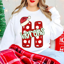 Load image into Gallery viewer, Dotted Letter Santa Hat Mascot DROPDOWN TRANSFER CSD