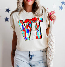 Load image into Gallery viewer, RWB Brushstroke Bow States (all 50 states available) TRANSFER CST MAY