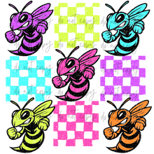 Load image into Gallery viewer, Neon Check Distressed Mascots TRANSFER CYBER JUNE 26