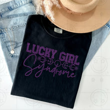 Load image into Gallery viewer, Lucky Girl Syndrome Glitter Faux Embroidery TRANSFER HMWK JAN