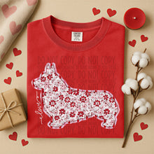 Load image into Gallery viewer, Valentine Red Floral Dog Breed Option DROPDOWN TRANSFER SWD DEC 25