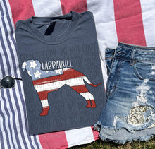 Load image into Gallery viewer, Patriotic Dog Designs White Text SWD MAY DROPDOWN TRANSFER