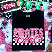 Load image into Gallery viewer, Pink Checkered Floral Faux Embroidery Mascot TRANSFER CAP DEC