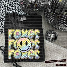 Load image into Gallery viewer, Rainbow Checker Happy Stacked Mascots Dropdown TRANSFER CAP JUNE 25