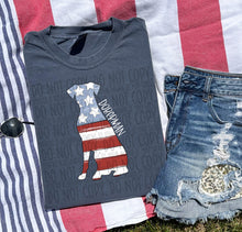 Load image into Gallery viewer, Patriotic Dog Designs White Text SWD MAY DROPDOWN TRANSFER