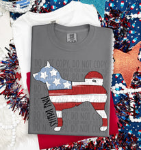 Load image into Gallery viewer, Patriotic Dog Designs Black Text SWD MAY DROPDOWN TRANSFER