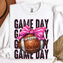 Load image into Gallery viewer, Game Day Stacked Painted Ball Pink Bow Sport Dropdown TRANSFER SDD FEB 26