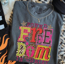 Load image into Gallery viewer, Found Freedom In Christ Leopard Checker Block Letters TRANSFER DWD NOV 25