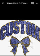 Load image into Gallery viewer, Collegiate Glitter Team Bows DROPDOWN DTF Transfer
