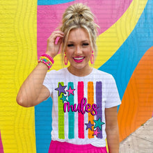 Load image into Gallery viewer, Rainbow Stripes Stars School Mascots DROPDOWN TRANSFER CAP MAY 26