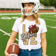 Load image into Gallery viewer, Love Football Flower Bow Mascot DROPDOWN TRANSFER HMWK JUNE 25