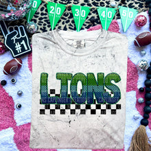Load image into Gallery viewer, Blue Green Electric Check Mascot Dropdown TRANSFER CAP MAR