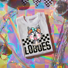 Load image into Gallery viewer, Pink Teal Gold Glitter Checker Mascots Dropdown TRANSFER CST JUNE