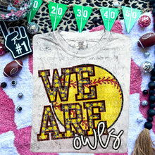 Load image into Gallery viewer, We Are Faux Embroidery Glitter Softball Mascot TRANSFER CAP JAN