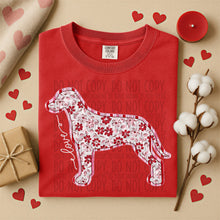 Load image into Gallery viewer, Valentine Red Floral Dog Breed Option DROPDOWN TRANSFER SWD DEC 25