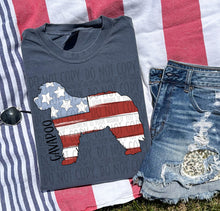 Load image into Gallery viewer, Patriotic Dog Designs Black Text SWD MAY DROPDOWN TRANSFER