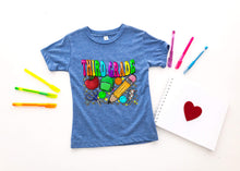Load image into Gallery viewer, Rainbow Checkered School Supplies Grades TRANSFER