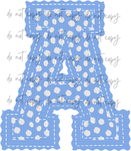 Load image into Gallery viewer, Letterman Stitch Alpha Customized DROPDOWN DTF TRANSFER BIA 26