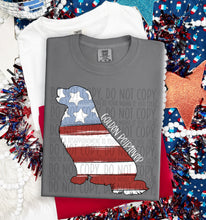 Load image into Gallery viewer, Patriotic Dog Designs White Text SWD MAY DROPDOWN TRANSFER