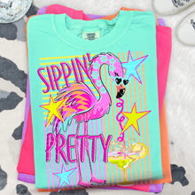 Load image into Gallery viewer, Sippin’ Pretty Flamingo Stripes TRANSFER AGCM MAY 26