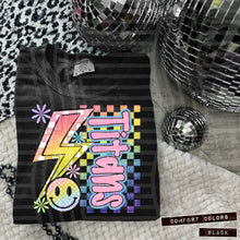 Load image into Gallery viewer, Sideways Rainbow Checker Bolt Happy Mascots Dropdown TRANSFER CAP JUNE