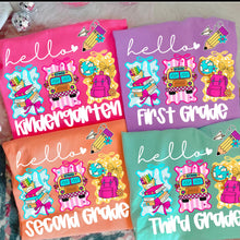 Load image into Gallery viewer, Hello School Grades Trio Square Bow DROPDOWN TRANSFER