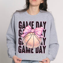 Load image into Gallery viewer, Game Day Stacked Painted Ball Pink Bow Sport Dropdown TRANSFER SDD FEB 26
