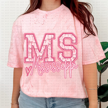 Load image into Gallery viewer, Pink Coquette Bow Heart State(all 50 states available) TRANSFER ECHT MAR