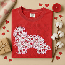 Load image into Gallery viewer, Valentine Red Floral Dog Breed Option DROPDOWN TRANSFER SWD DEC 25