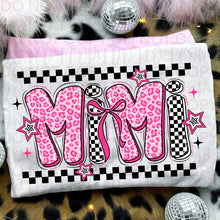 Load image into Gallery viewer, Pink White Black Checker Pencil Bow Titles DROPDOWN TRANSFER UAC JAN 26