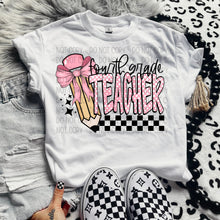 Load image into Gallery viewer, Pink Checkered Pencil Bow Teacher Grades DROPDOWN TRANSFER SWD