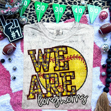 Load image into Gallery viewer, We Are Faux Embroidery Glitter Softball Mascot TRANSFER CAP JAN