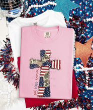 Load image into Gallery viewer, God Bless America Rugged Patch Cross TRANSFER ET APR 26